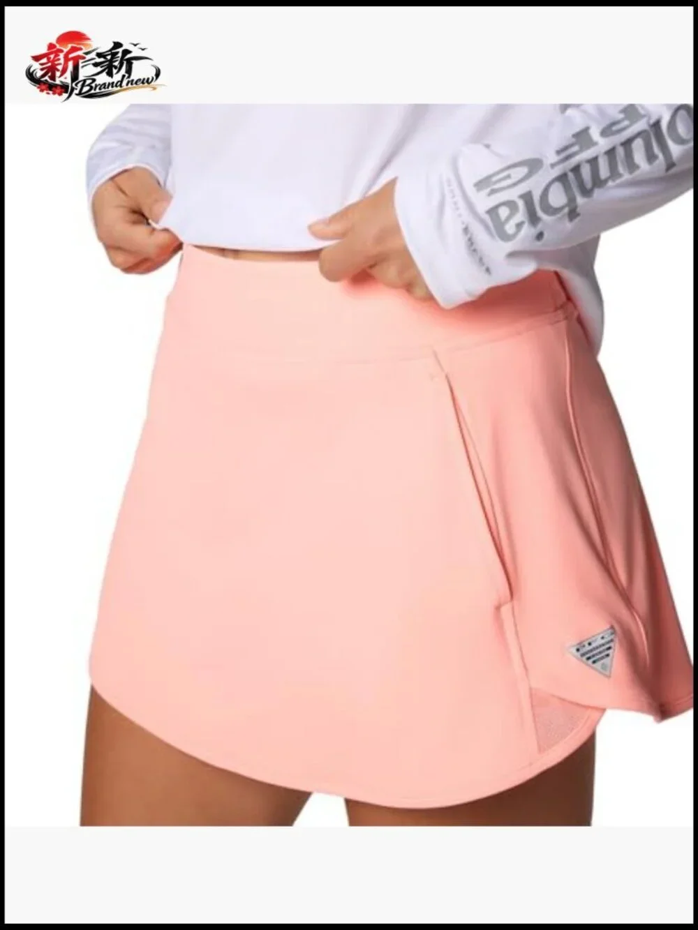 Lightweight Omni-Wick Pull-On Skort with Built-In Shorts and Phone Pocket